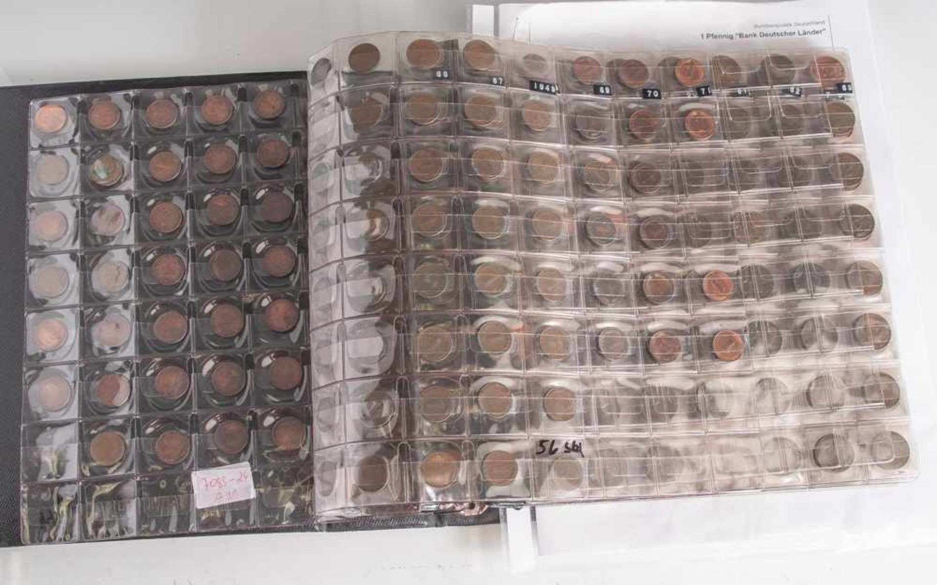Konvolut Münzen, BRD, bestehend aus: a) 159x 1 Pfennig, Jahre 1948-50 u. 1966-74, versch.