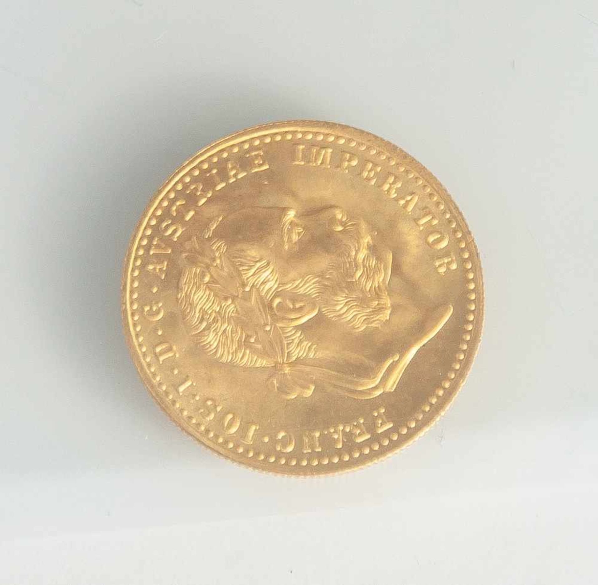 Goldmünze, 10 Kronen, Kaiser Franz Joseph I, Österreich-Ungarn, 1915, Nachprägung. 900/1000, 3,8