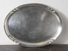Große ovale Platte, Deutschland, Silber 800, gemarkt: Halbmond und Krone, Feingehalt,