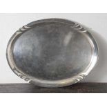 Große ovale Platte, Deutschland, Silber 800, gemarkt: Halbmond und Krone, Feingehalt,