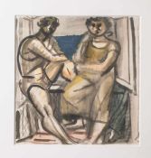 Edvard, Frank (Korschenbroich/1909 - 1972/Saarlouis), Sitzender Frauenakt im Freien, Aquarell,