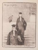 Lithographie, Daumier 208/500, Les gesde Justice Grand escalier du Palais de Justice, handsign.