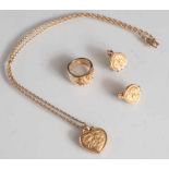 Schmuckset, Carrera y Carrera, Madrid, Spanien, Gelbgold 750, Liebespaar, mit reliefierter