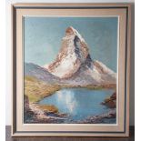 Arnold-Graboné, Georg (1896-1982), "Stellisee mit Matterhorn", Öl/Lw, li. u. sign. Ca. 80 x 70 cm,