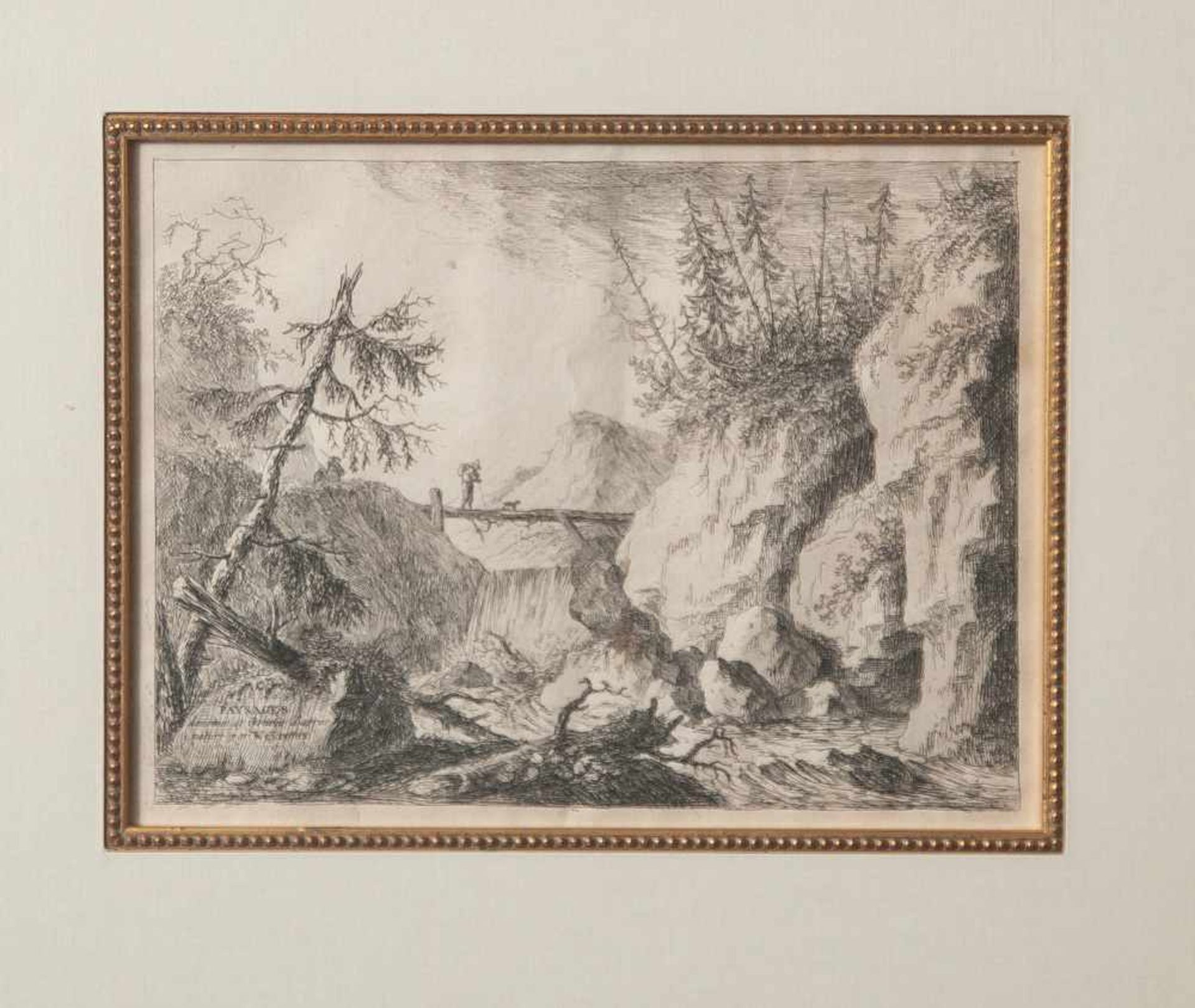 Weyrotter, Franz Edmund (1733-1771), Oberitalienische Gebirgslandschaft mit Bach und figürlicher