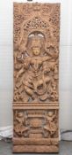 Große Holzschnitzerei, wohl Indonesien 19. Jahrhundert, Tropenholz. Plastische Darstellung einer