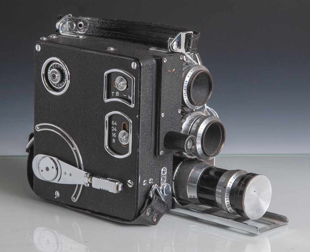 16mm Movie Camera für 15M Kasette, Siemens D, c. 1935, Simens & Halske Berlin, inkl. 30 Objektive im