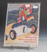 Programmheft: Nürburgring 15. Juli 34. Grosser Preis von Deutschland 1934 für Rennwagen. Neunter