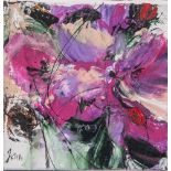 Jani, "Blütenzauber", Acryl/Lw, li. u. sign. Ca. 20 x 20 cm, auf Keilrahmen aufgezogen.