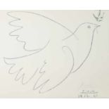Picasso, Pablo (1881-1973), Friedenstaube. Farblithographie nach der Zeichnung aus dem Jahr 1961.
