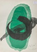 Miró, Joan (1893-1983), Komposition in Grün und Schwarz, Farblithographie, re. u. im Druck sign.,