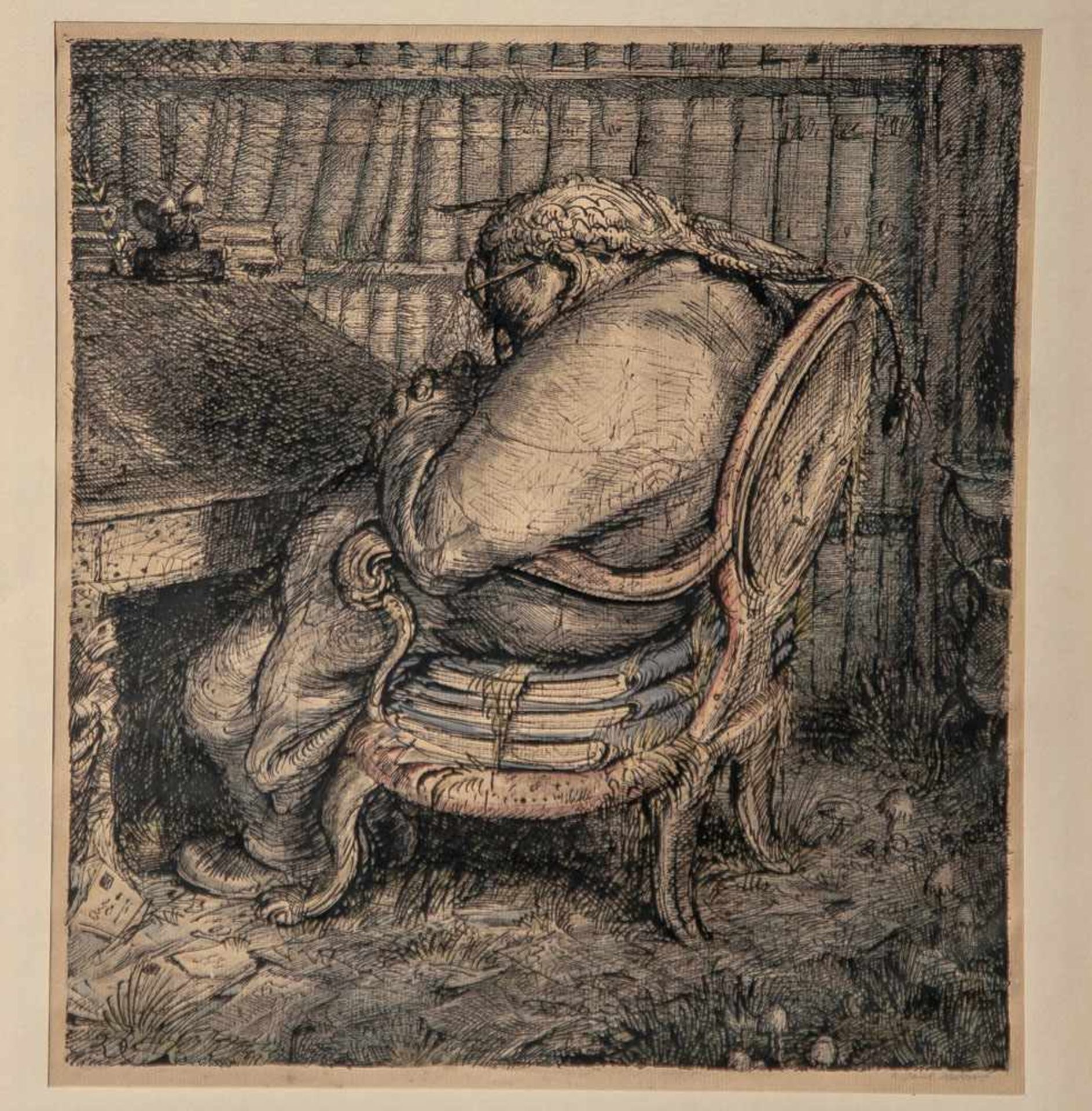 Weber, Andreas Paul (1893-1980), Der Schläfer, Lithographie, re. u. sign., ca. 33 x 35 cm, PP,