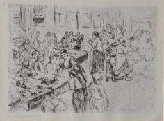 Liebermann, Max (1847-1935), "Amsterdamer Judengasse", Radierung aus: Paul Cassirer, "DieKunst des