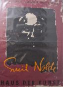 Ausstellungsplakat, "Emil Nolde" "Haus der Kunst - 25. Sept. - 1, Dez. tägl. 9-17 Uhr",rechts oben
