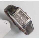 Herrenarmbanduhr, Jaeger-Le-Coultre, Reverso Grande Taille Shadow, Handaufzug,Edelstahlgehäuse, Ref.