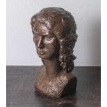 Bettex, A. bez. Bronzebüste einer jungen Frau mit langen Haaren, seitlich r. u. sign.,schöne alte