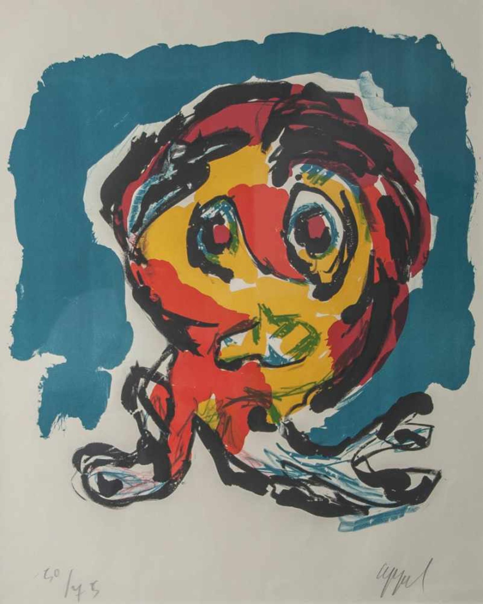 Appel, Karel (1921-2006), Ohne Titel, 1966, Farblithographie, No. 50/75, handsign. Ca. 49x 62 cm.