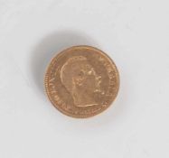 10 Francs, Goldmünze, 1857, Napoleon III, DM. ca. 19 mm, ca. 3,25 gr.