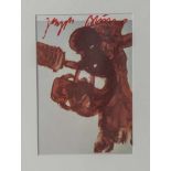 Beuys, Joseph (1921-1986), Foetus, Multiple, oben sign. Ca. 10 x 14,5 cm, PP, hinter Glasgerahmt.