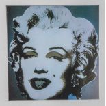 Warhol, Andy (1928-1987), "Marilyn", Farboffsetdruck. Ca. 14,5 x 15,5 cm, PP, hinter Glasgerahmt.