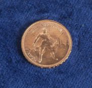 1 Münze, Russland, 10 Rubel "Tscherwonez" 1/4 Unze, 900er Gold, 1975, Stempelglanz.