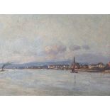 Glatte, Adolf (1866-1920), rücks. betitelt "Blick auf den Rhein in Biebrich", links u.sign., Gr.