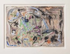 Edvard, Frank (Korschenbroich/1909 - 1972/Saarlouis), ohne Titel, abstrakte Malerei,Aquarell. Ca. 15