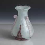 Glasvase, 60er Jahre, sog. Schaumglas, wohl Murano, H:16 cm.