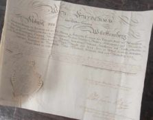 Urkunde, König von Württemberg Beförderungsurkunde, Ernst von Baumbach zumHauptmann-Anwärter der