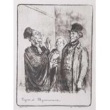 Daumier, Honoré (1808-1879), Lithographie Courtroom "Les Beaux Jours de la Vie, UnTriomphe d'Avocat"