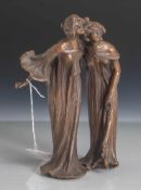Agathon, Léonard (Léonhard van Weydeveldt, 1841-1923), Zwei Tänzerinnen, um 1900, Bronze,rs. u.
