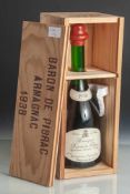 Eine Flasche exklusiver und besonders erlesener Jahrgangs-Bar-Armagnac, Jahrgang 1938, ausdem