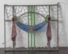 Bleiverglasung, Jugendstil um 1900/15, sog. Fensterbild. Ca. 38 x 44 cm.