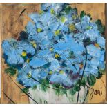 Jani, "Blütenzauber", Acryl/Lw, re. u. sign. Ca. 20 x 20 cm, auf Keilrahmen aufgezogen.