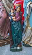 Figurine, Maria mit Jesuskind, Spanien, um 1900, Vollholz geschnitzt, polychrom gefasst.H. ca. 63