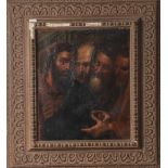 Unbekannter Maler (wohl 16./17. Jahrhundert), wohl die Apostel darstellend, Öl/Lw. Ca. 37x 45 cm,