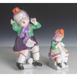 Zwei Figurinen, Heubach, Darst. Schwälmer Kinder, Formnummer 13357, H: ca 17 cm, u.Formnummer 10358,