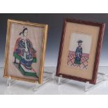 2 Malereien auf Reispapier, China, Ende 19. Jahrhundert/ um 1900, feine Gouachemalerei mitden