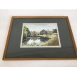 D.W.Woodall industrial canal scene, watercolour signed and dated 1977