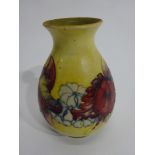 Moorcroft Vase, tube lined Iris, impressed mark script WM and original label