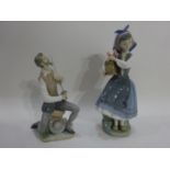 Pair Lladro figures - Budding Blossoms & Declamando Oration