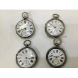 Four 19th Century silver cased pocket watches