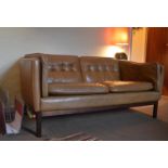 Mid century leather sofa, Danish