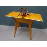 GRAIN vintage miniature drophead sewing machine, console table model