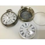 2 silver case pocket watches for repair