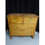 19th century mahogany caddy top chest of two short and two long drawers