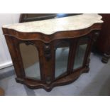 A Victorian small figured walnut credenza