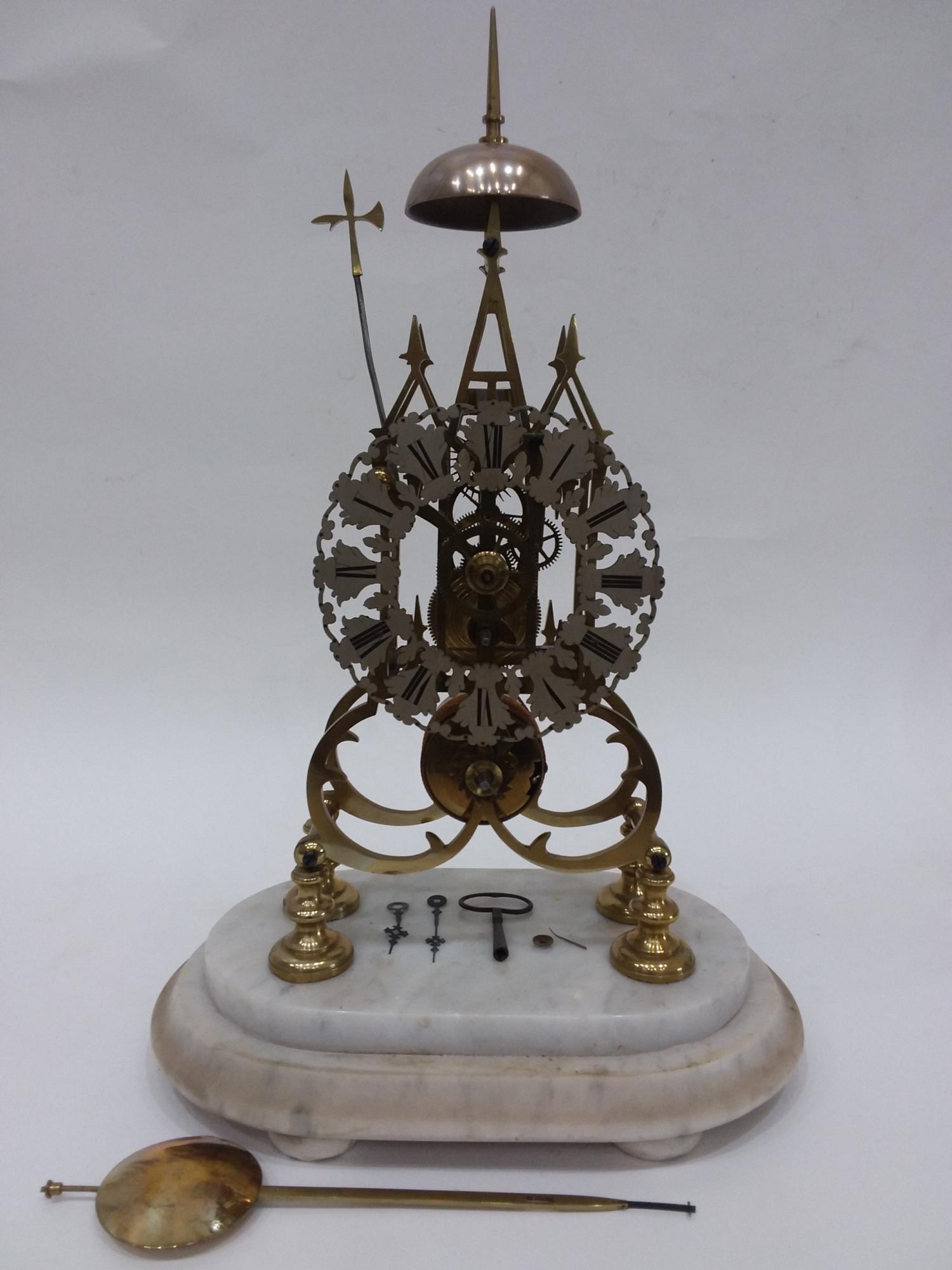 Victorian Single Fusee Skeleton Clock circa 1880 - Image 9 of 11