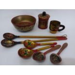 Khokhloma Russian hand crafted tableware