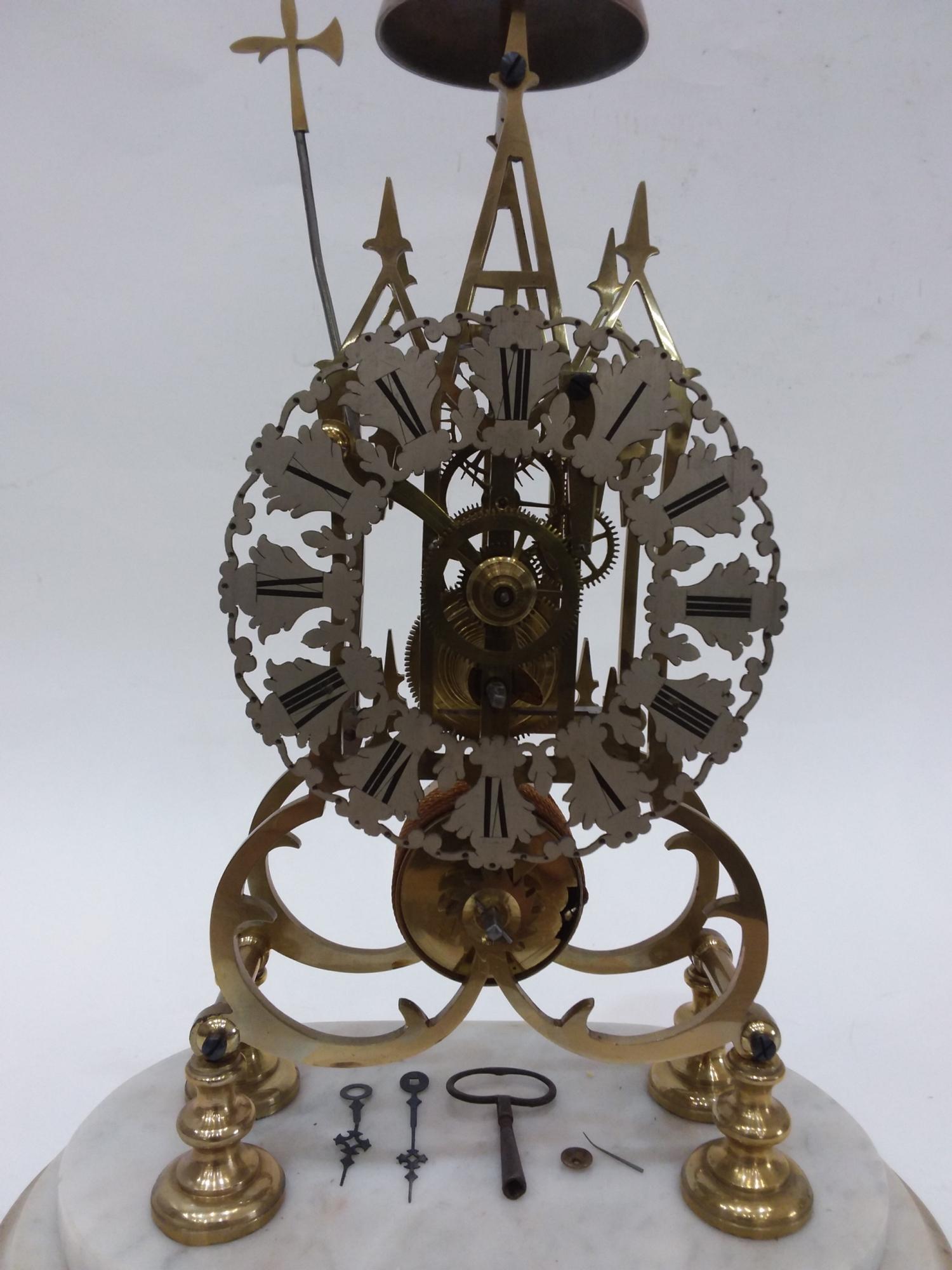 Victorian Single Fusee Skeleton Clock circa 1880 - Image 8 of 11